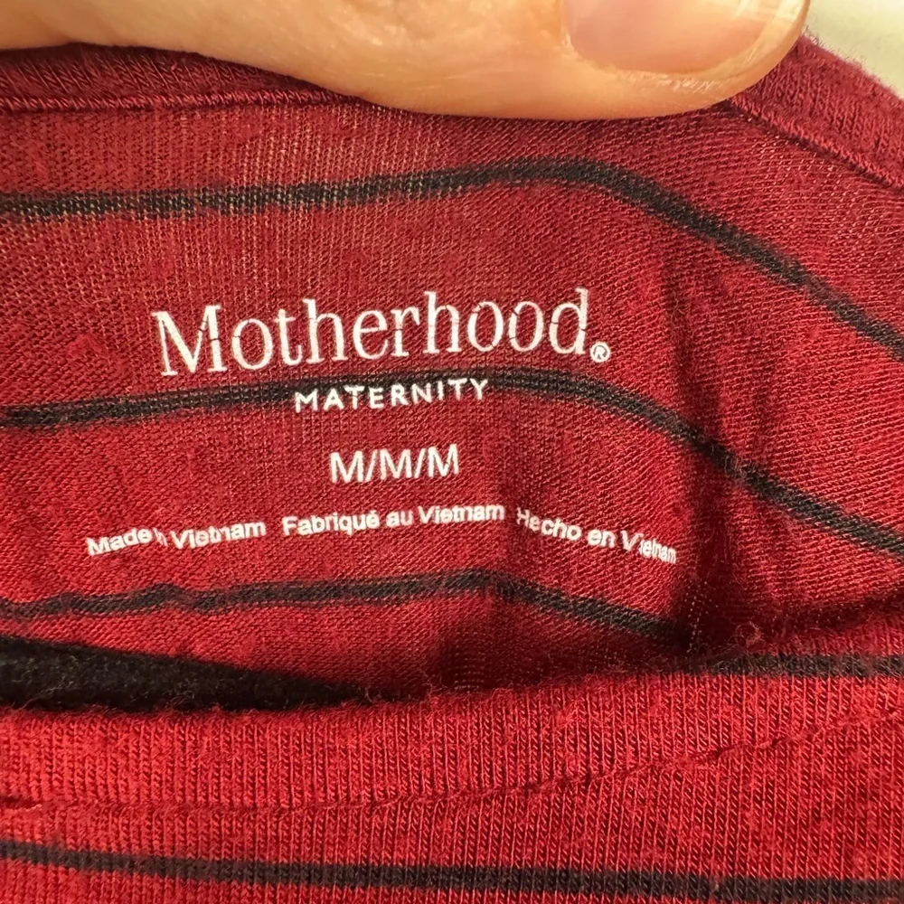Women's Motherhood Red Striped Top - Picture 2 of 7